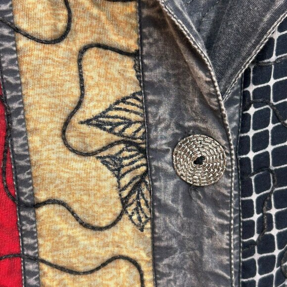 Parsley & Sage Womens Sleeveless Patchwork Vest tunic L 100%‎ Cotton long line - Picture 8 of 16